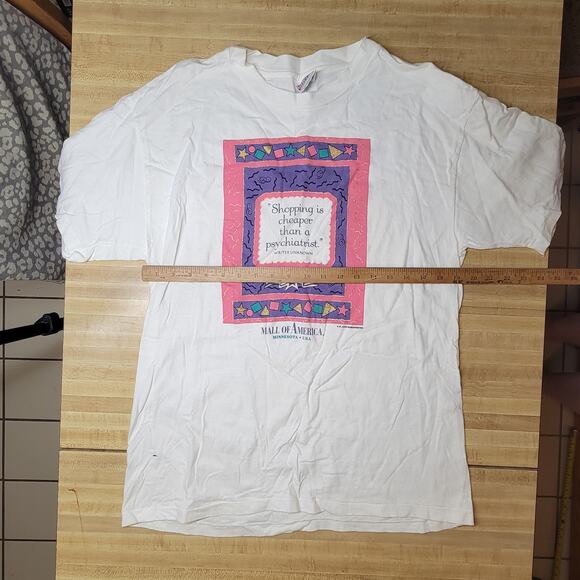 Vintage Hanes Women's Large Mall of America Graphic T-Shirt White Short Sleeve - Picture 7 of 7